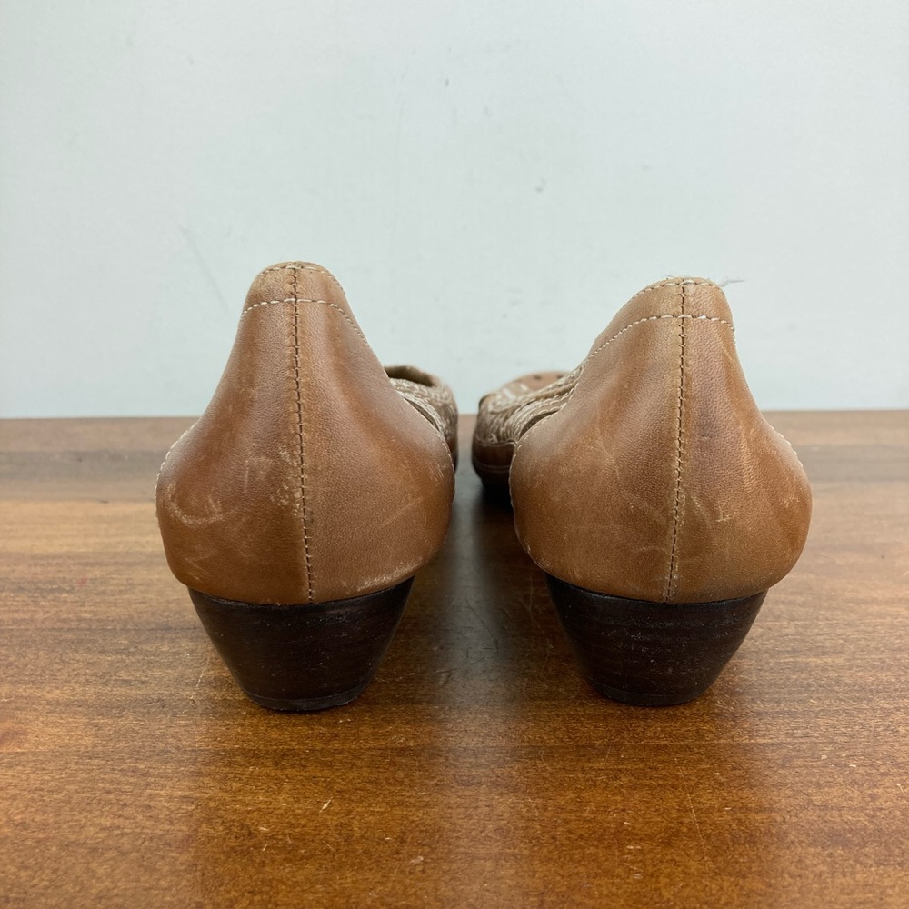 Strictly Comfort Low Heel Ballet Shoes Brown Leather Embroidered Women’s Size 9M - Picture 5 of 11